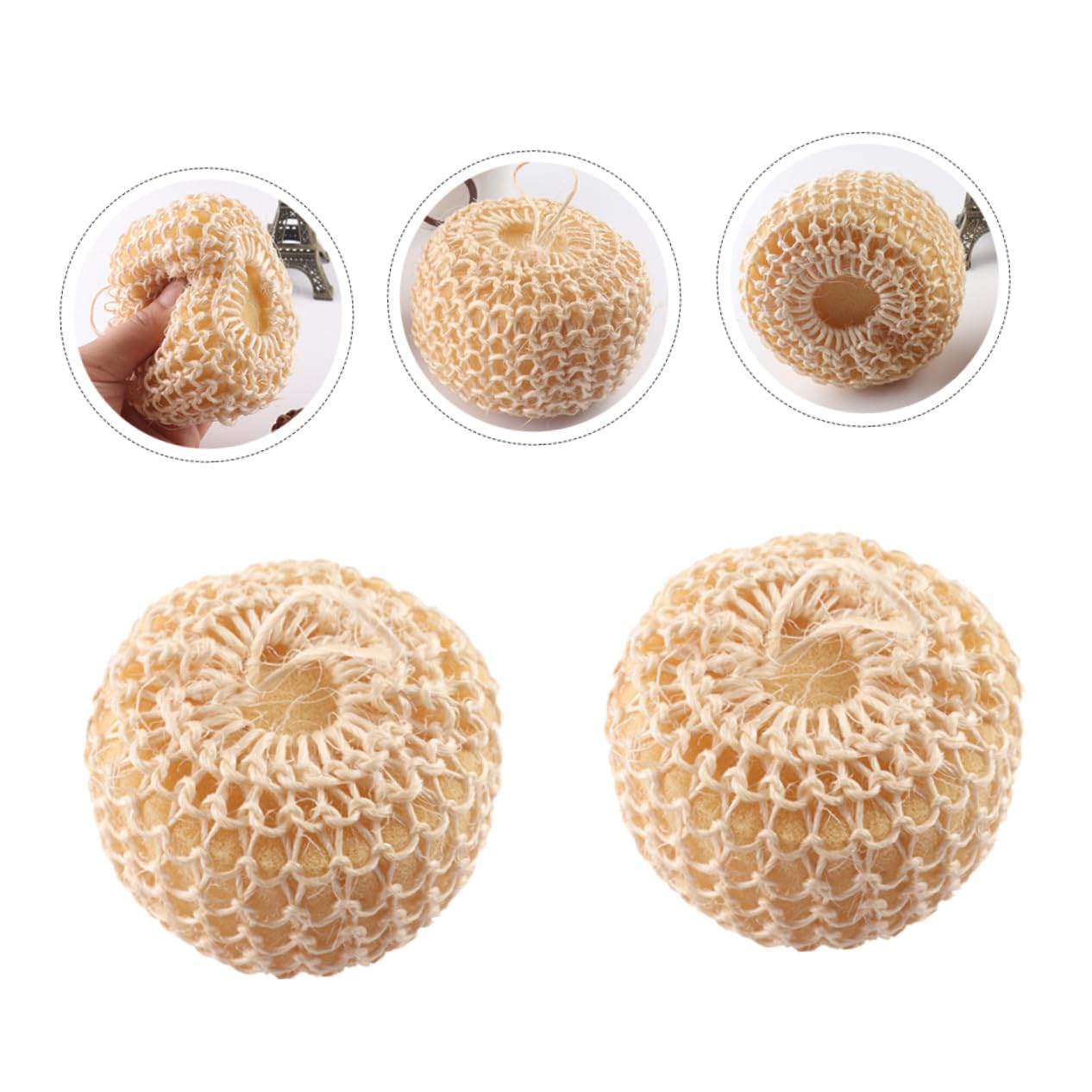 minkissy 10piezas Bolas De Baño De Sisal Ovaladas Esponjas Exfoliantes Para Cuerpo Suaves y Efectivas Para Limpieza De Piel De Accesorios De Natural