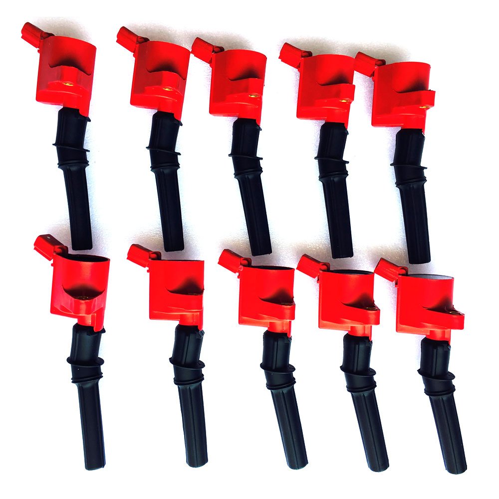 Motorhot of 10 Ignition Coils Compatible with Ford Super Duty E-350 E-450 F-350 F-450 F-550 Econolin