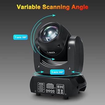 LED Moving Head Light Beam Light 120W Stage Light with 8 GOBOs 8 Colors 18 Prism Rotating Lights DMX512 Sound-Activated Auto Control Modes for KTV Bar Disco Wedding Party Live Show