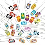 Fun Express Mega Dog Tag Necklace Assortment - 100 Pieces - Educational and Learning Activities for Kids