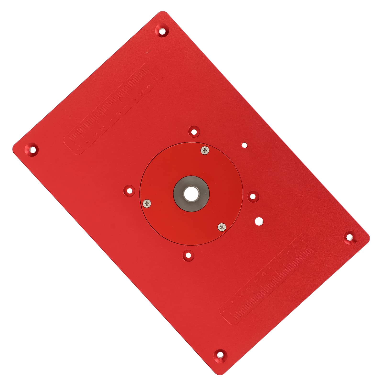 Placa de Inserción de Mesa Enrutadora de Aluminio Duradera con Múltiples Orificios para Tornillos de Montaje para un Uso Eficiente de la Carpintería 11,8x7,9 Pulgadas