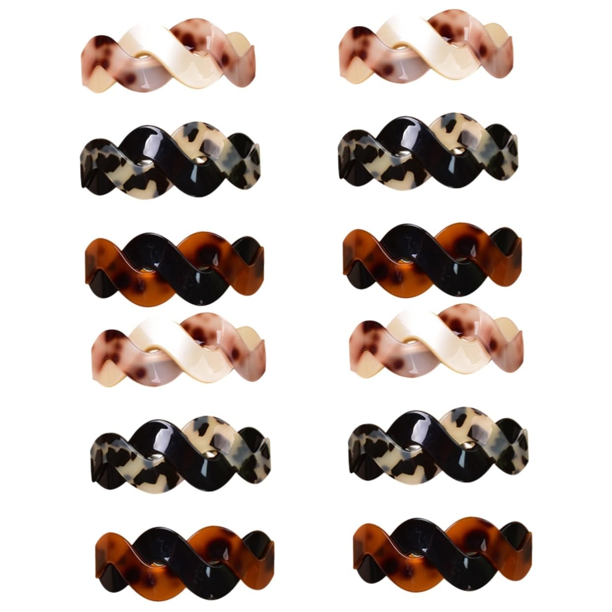 Beavorty 12stücke Haarklammer Rechteckige Haarspangen Für Damen Acryl Haarklammern Rotbraun Schildpatt Und -hautton Rutschfest Für Dickes Haar Haarschmuck Für Jeden Anlass