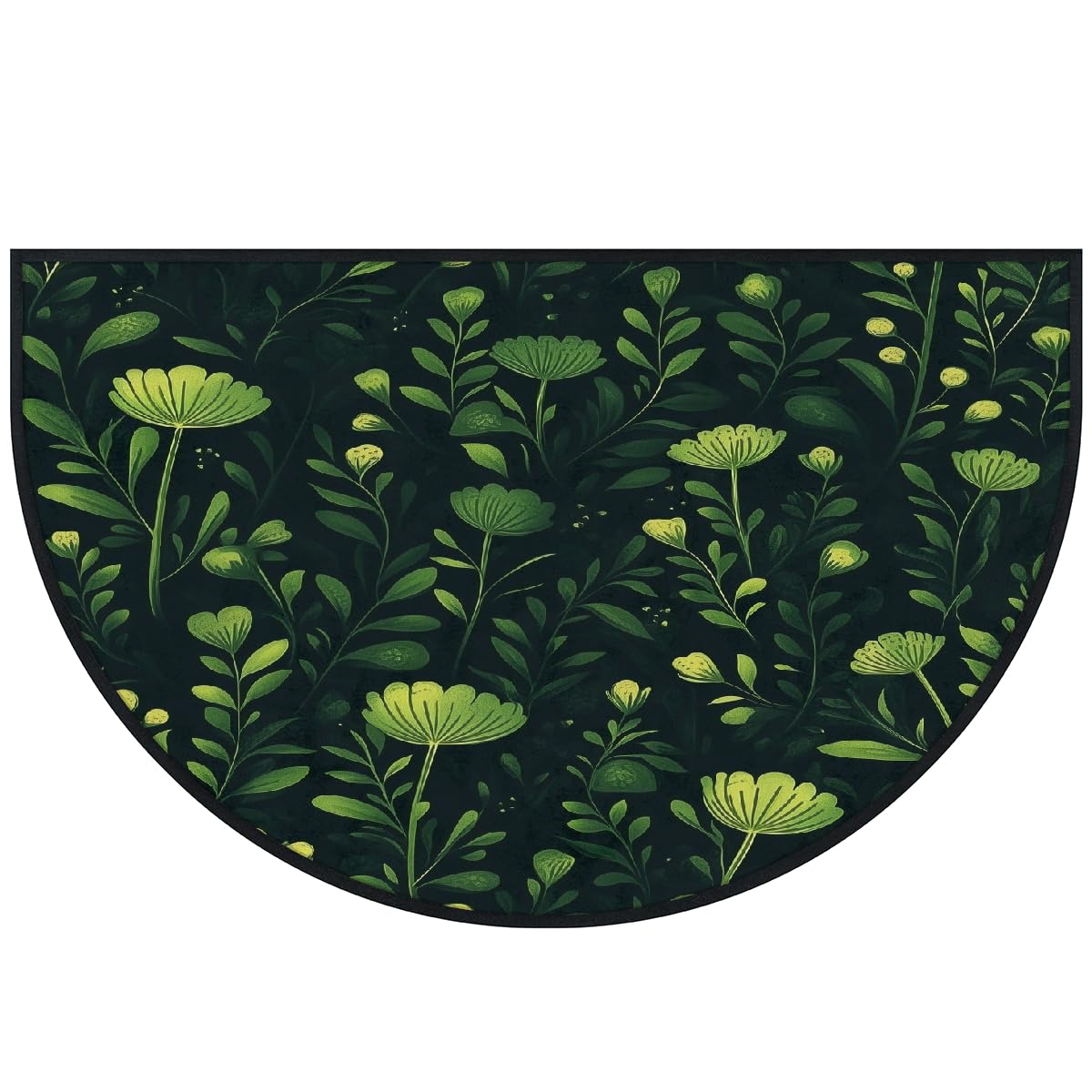 Tapis demi-lune plantes vertes anti-glisse et absorbant