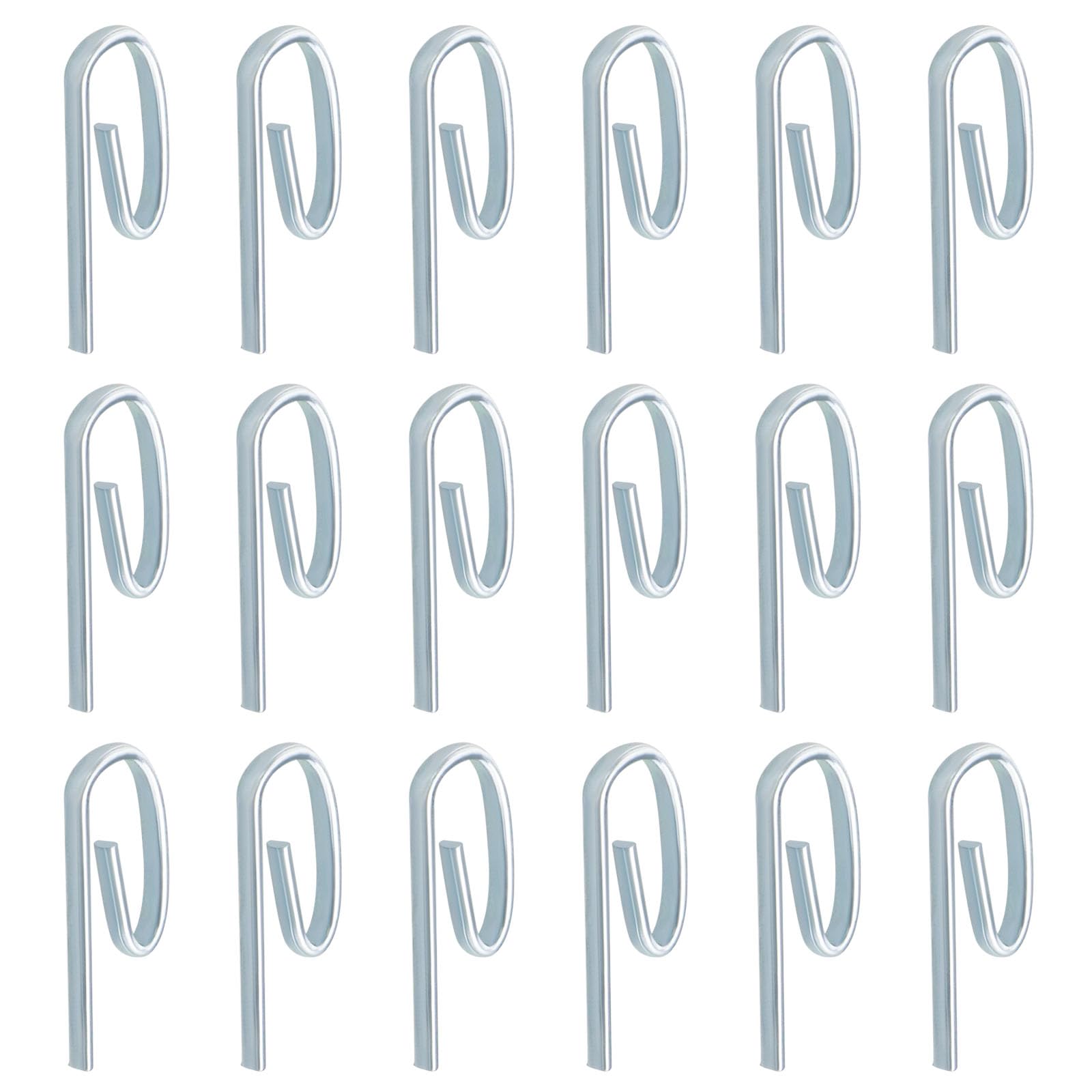 SG Store 100 szt. 6 czcionek zasłony metalowe haczyki do zasłon drzwi, szybowce, pręty okienne, zasłony prysznicowe, dekoracyjne draperie 25 * 10 mm, srebrne