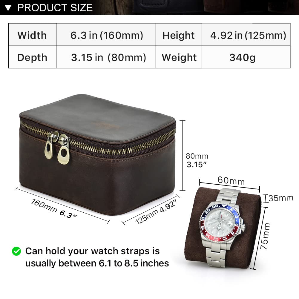 RODZINA CONTACT'S Skórzane etui na zegarek i spinki do mankietów, eleganckie etui do przechowywania zegarków, spinek do mankietów, biżuterii i akcesoriów