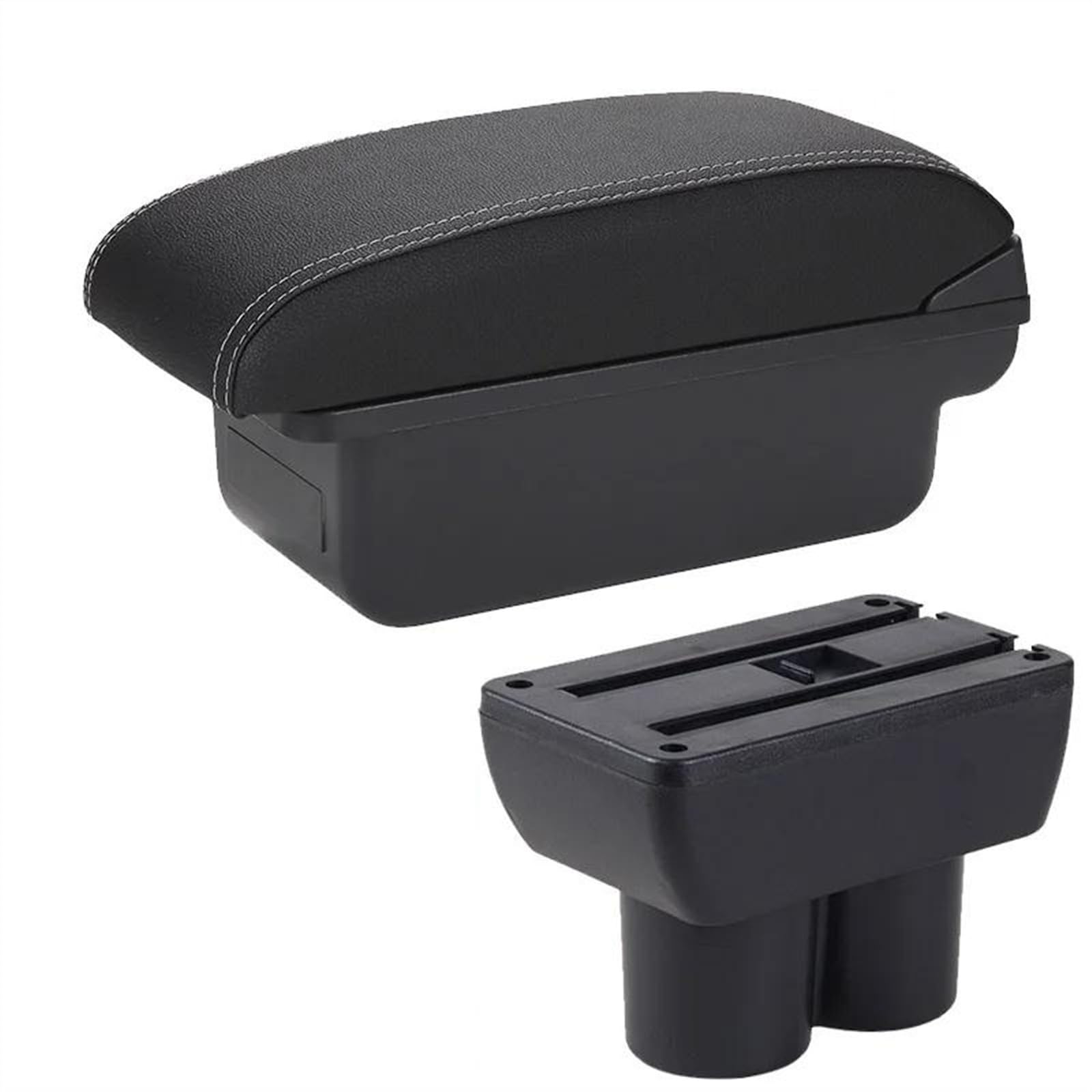 NOHEEU Car Armrest Box 1999-2017 Retrofit Parts Arm Storage Accessorie For Jimny JB23 JB43(C3 Black white NO USB)