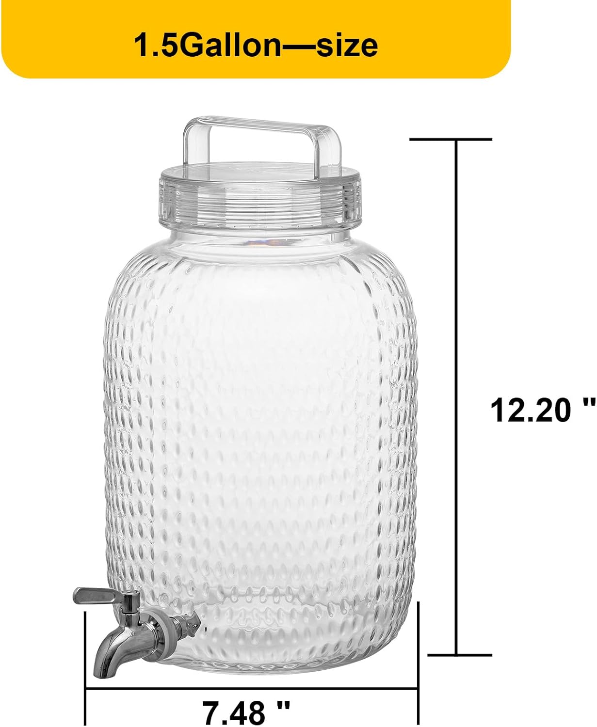 1.5 Gallon Shatterproof Tritan Drinks Dispensers for Parties, Plastic Beverage Dispensers with Stainless Steel Spigot, Unbreakable Juice Dispensers for Wedding, Picnic, BBQ