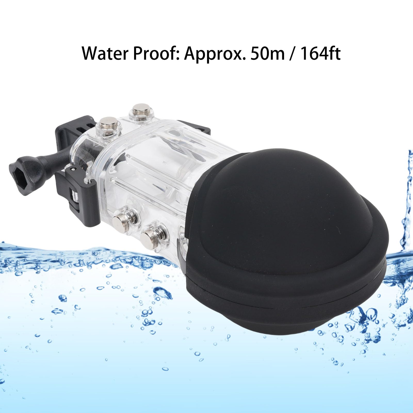 Estuche de Buceo para Cámara de Acción, Carcasa de Buceo Impermeable Subacuática de 50 M 164 Pies con Adaptador de Soporte, Estuche Protector de para Cámara de Niebla para Surf y Snorkel