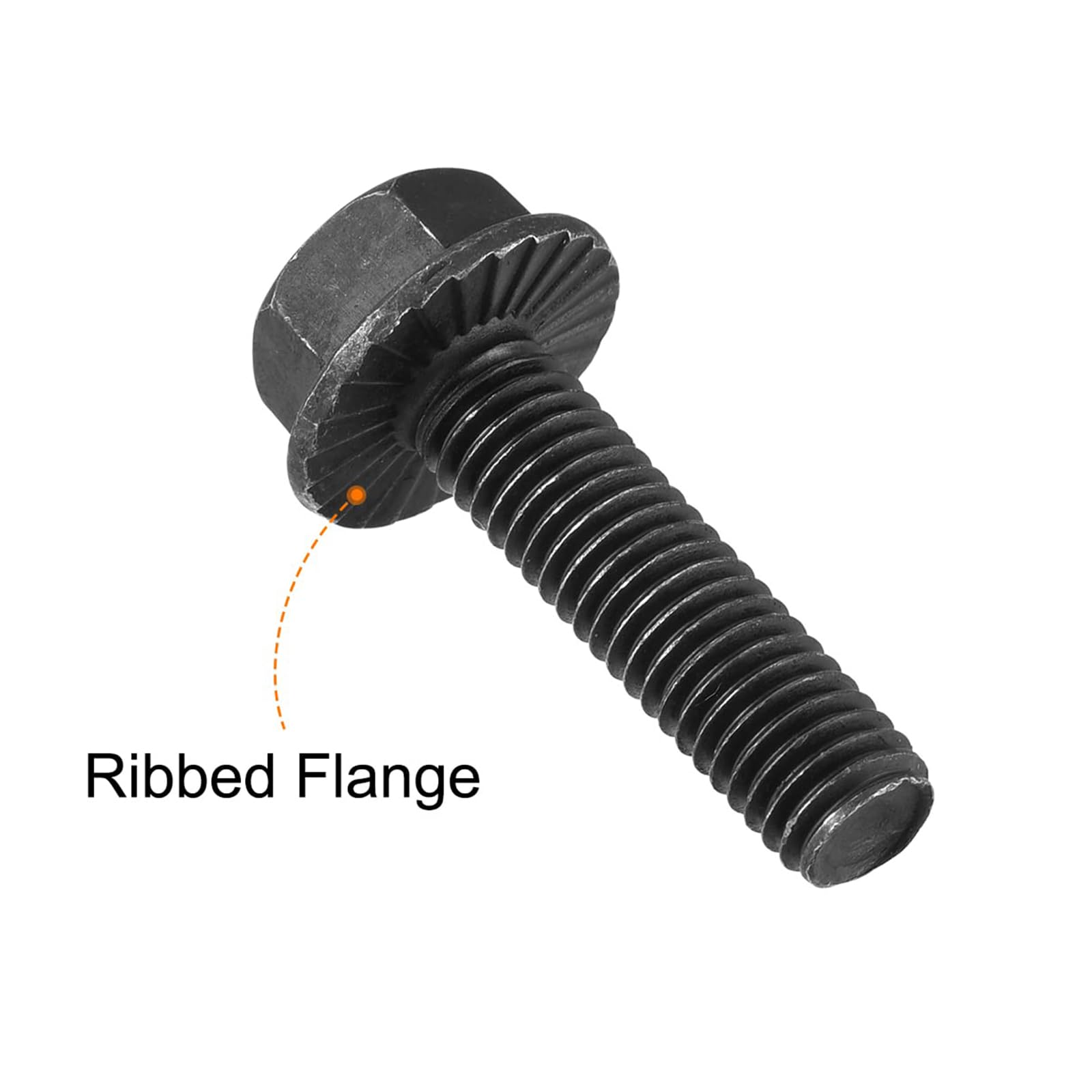 TA-VIGOR M8-1.25 x 30mm Hex Head Serrated Flange Bolts, 10.9 Grade Carbon Steel Flanged Hex Bolts - Image 4