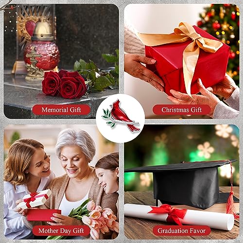 Jexine 20 Pcs Memorial Cardinal Sign Pins Set Funeral Favors Pocket Token Guardian Gifts Pocket Oil Dropped Religious Celebration of Life Memorial Sympathy Gifts Cardinal Charms4