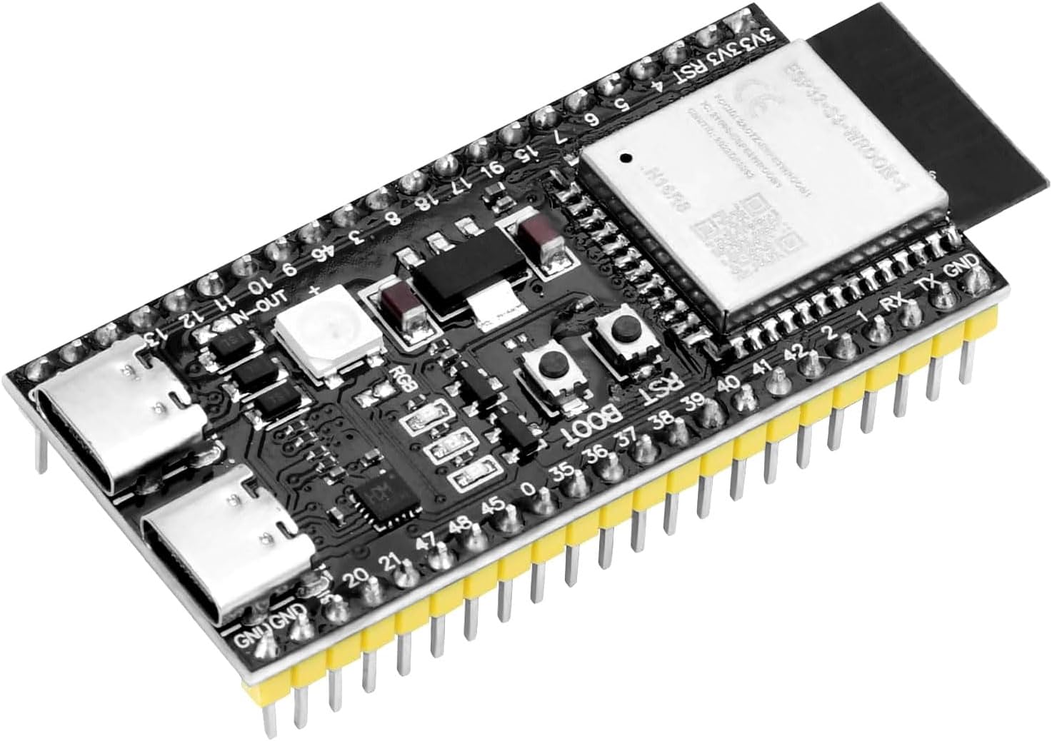 for ESP32 S3 DevKitC 1 N16R8 for ESP32 S3 WROOM1 N16R8 Development Board WiFi Bluetooth 5.0 Mesh Development Board [ Pins are soldered ]