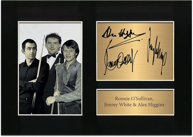 Zulu Image Ronnie OSullivan / Jimmy White & Alex Higgins Snooker Signed Memorabilia A4 Printed Autograph Photo Reproduction Print Picture Display No105, Black