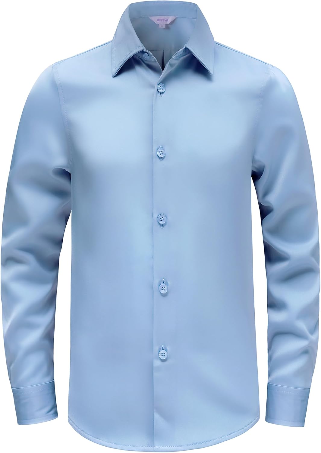 AOTIK Boys Shiny Satin Dress Shirt Formal Long Sleeve Button Down Shirts
