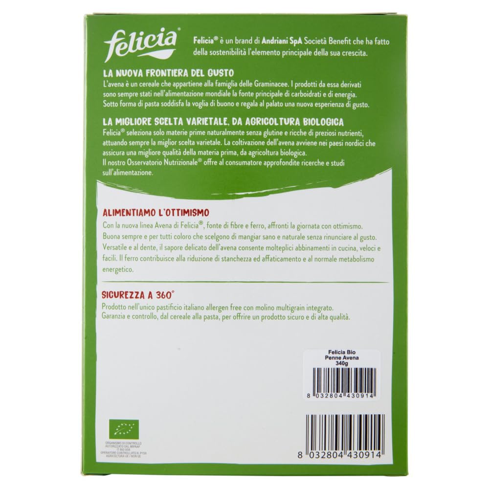 Italian Gourmet Penne Avena pasta integrale glutenfrei 14 x 340g | Mit Vollkorn-Hafermehl, biologico e naturale, senza glutine, für leichte, Gesamtnettogewicht 4,76 kg + Kostenlos Polpa 400g