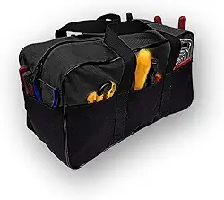 Bolsa De Lona Mala Para Ferramentas Eletricista 8 Divisões (Preta)