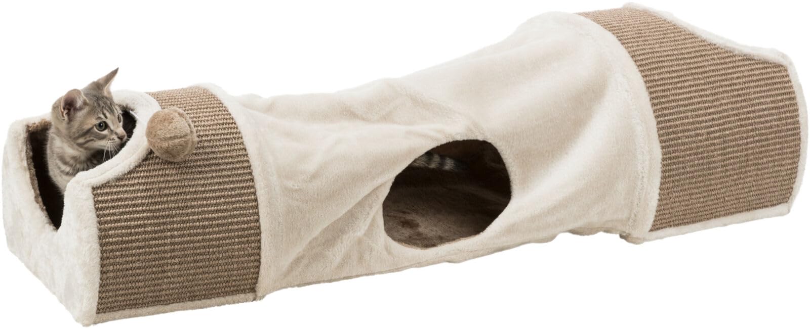 Trixie Túnel Rascador, 110 × 30 × 38 cm, Gris Claro/Marrón, Gato