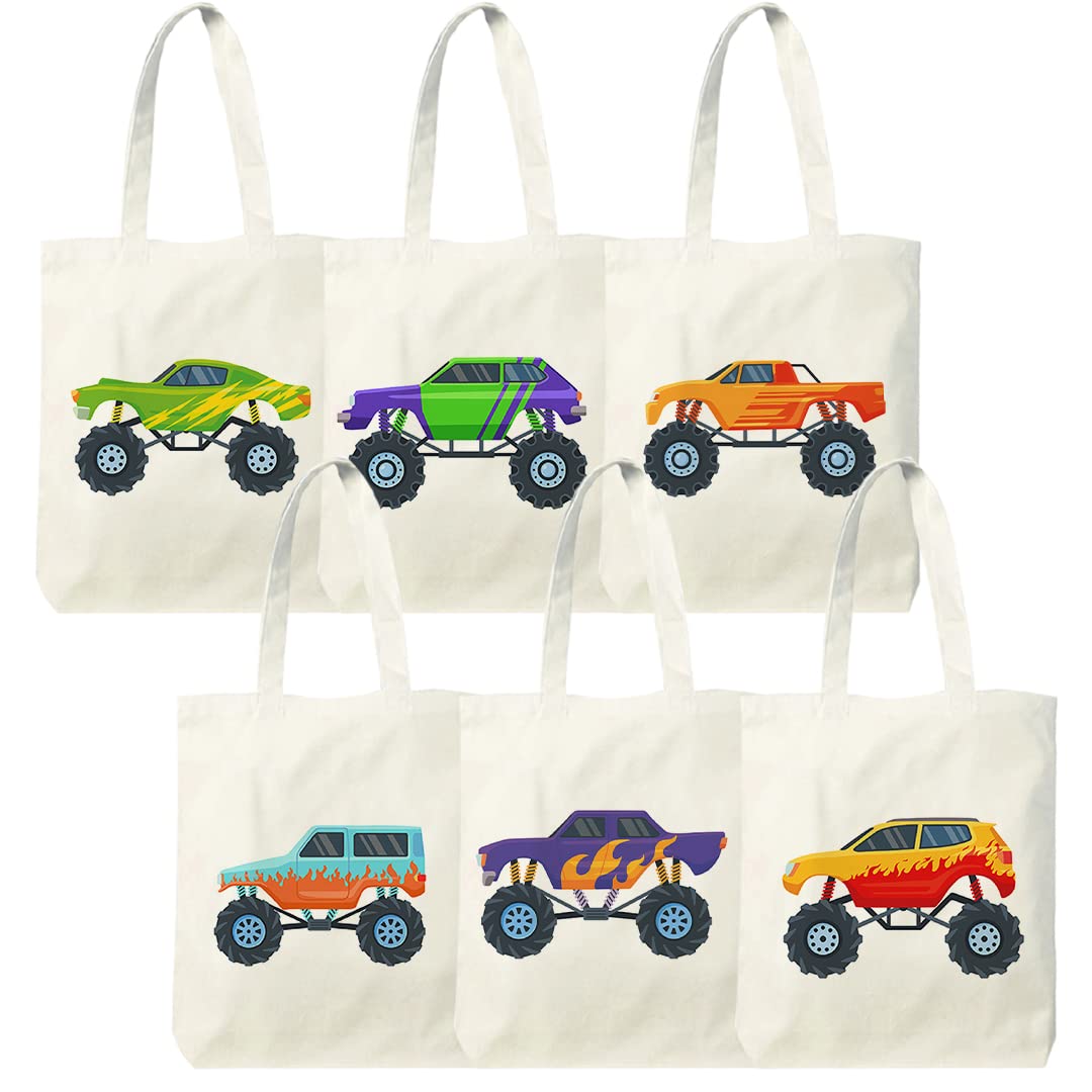 Custom Touch Colorful Car theme Treat Party Bag- Pack of 12 Tote Bags for Kids Birthday Gift Bags| Birthday Party Favour Bags| Birthday Party Return Gift| Birthday Party Decoration (B09FGVKK9K) Amazon Price History, Amazon Price Tracker