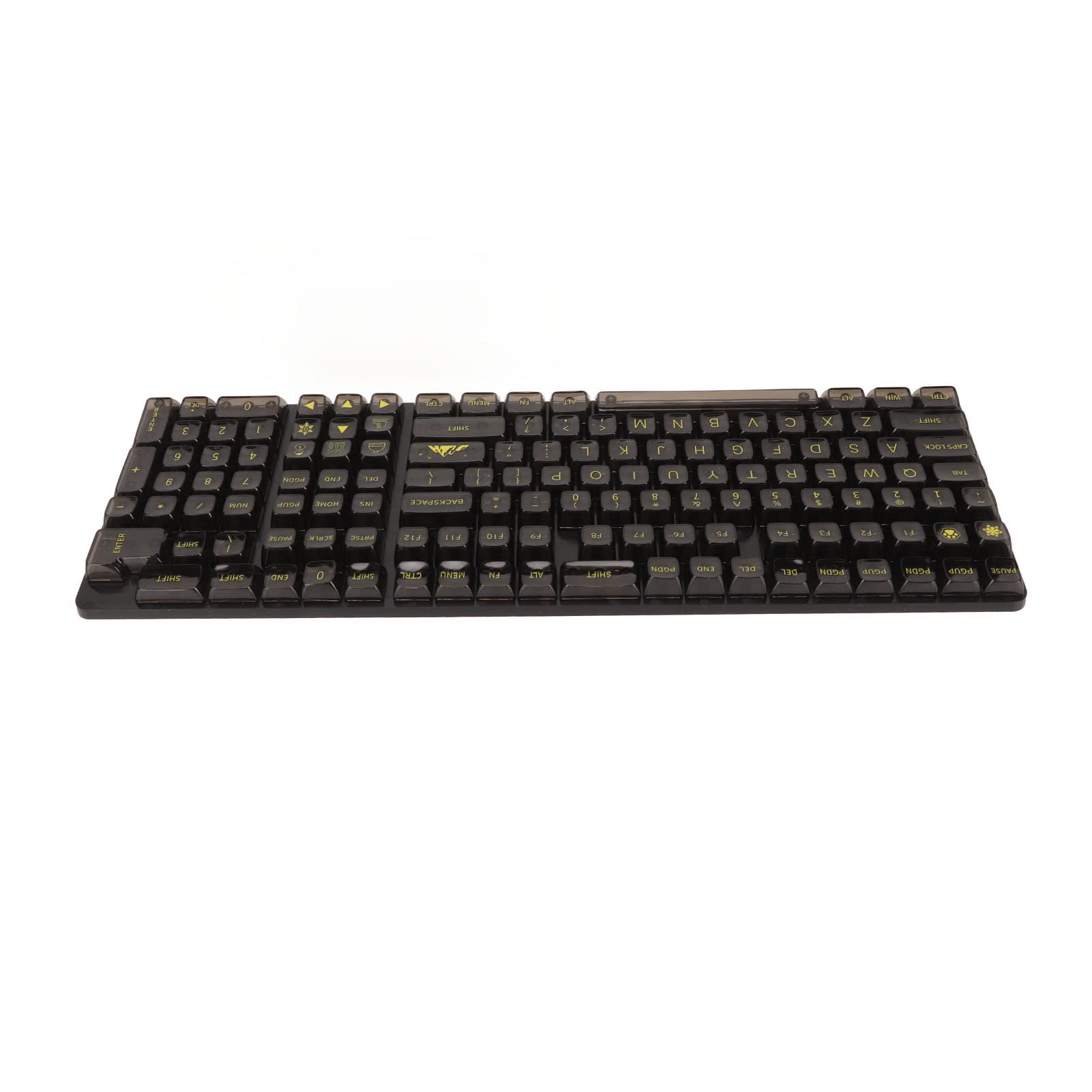 Set Di KeyCap 132 Tasti Ad Alto PC Trasparente CBSA Heigh Ergonomiche Per Tastiera Meccanica Con Lettere Gialle Trasparenti Nere Ideale Per Personalizzazione Della Tastiera