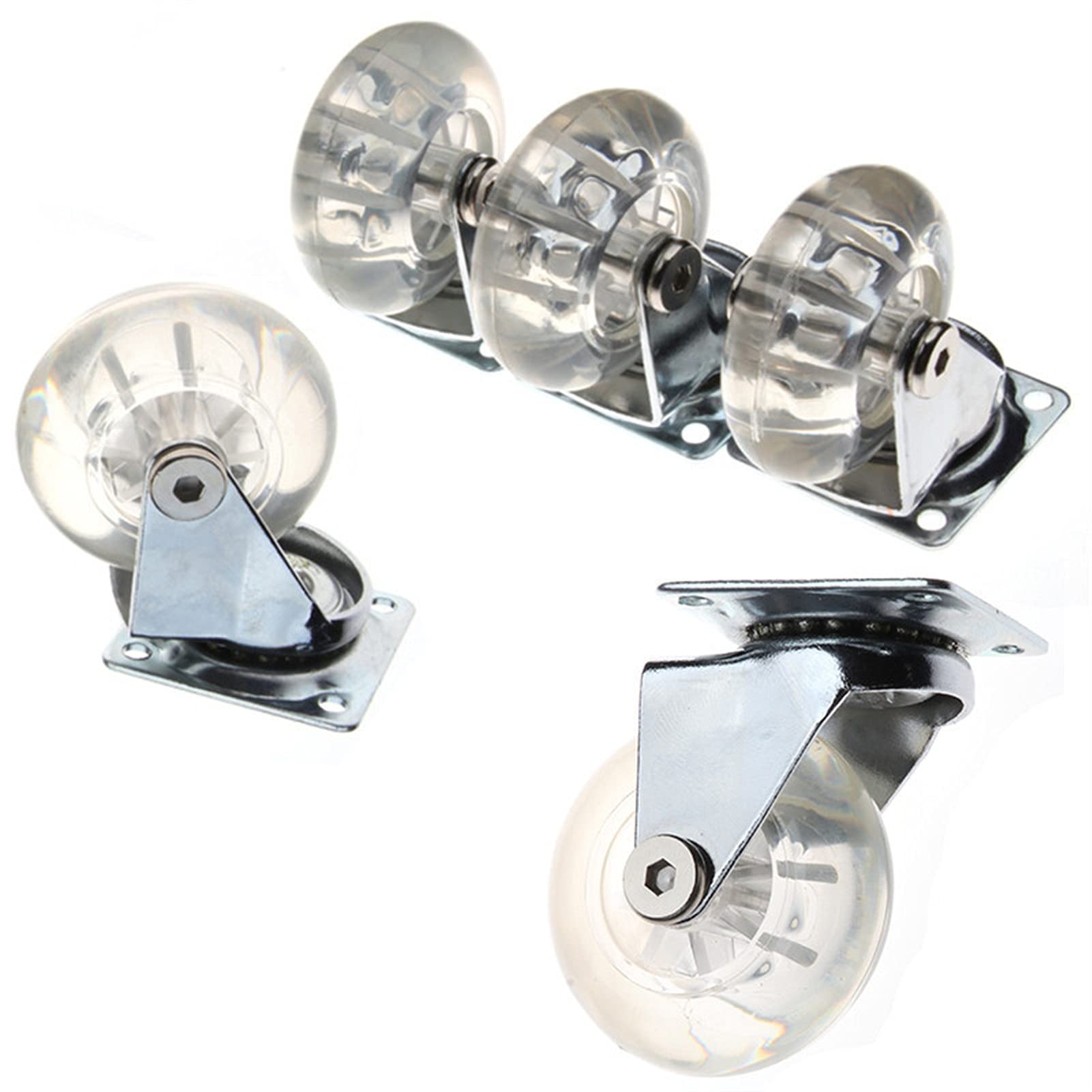 2/4/5 PCS Transparent PU roulettes de Meubles de Meubles de Meubles Lourds de roulettes pour la Chaise de Bureau de Voiture pour Enfants (Color : 5pcs)