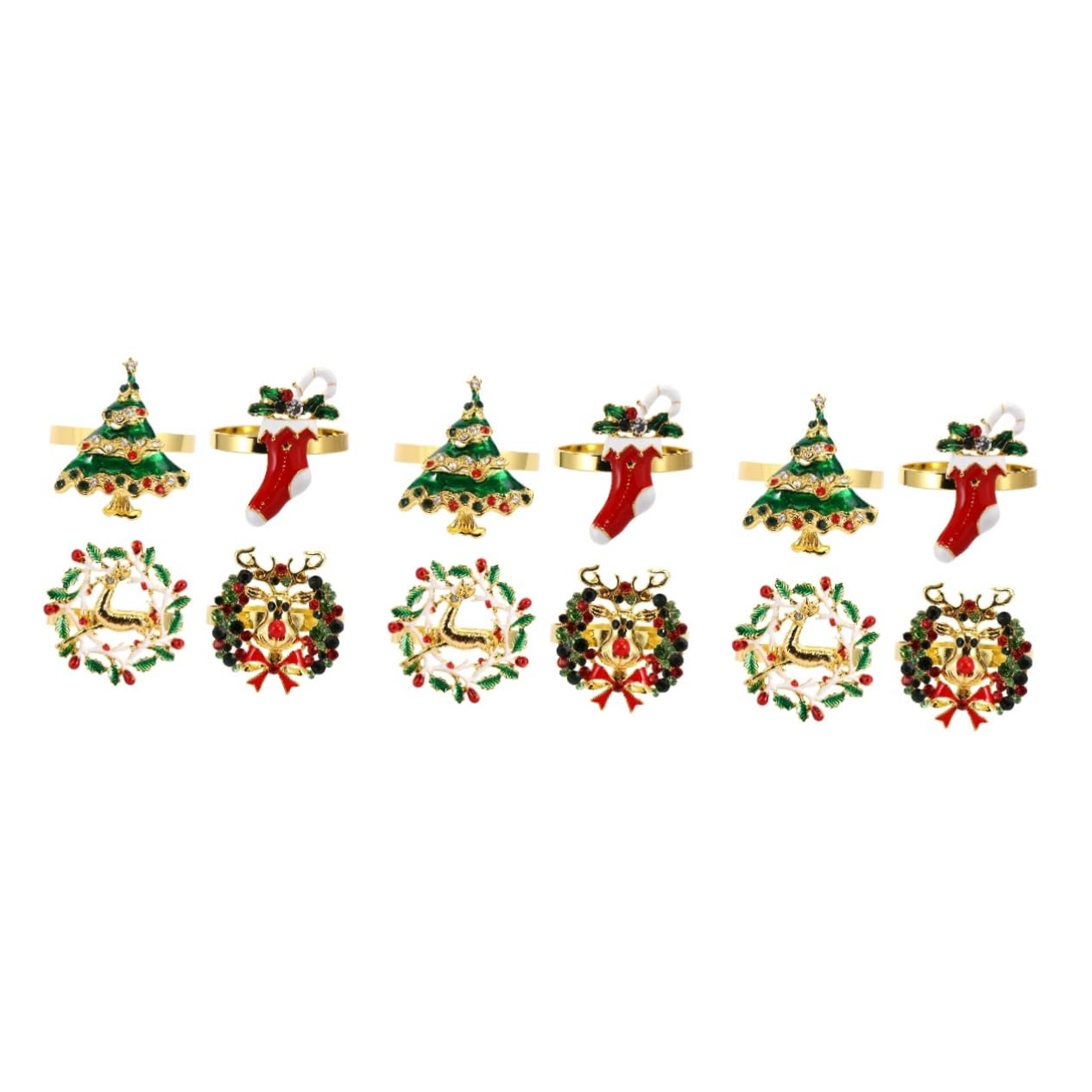 Ciieeo 12stücke Weihnachtsserviettenringe Mit Filigranen Und Schneeflockenmotiven Tischdekoration Für Festliche Anlässe Und Weihnachtsfeiern