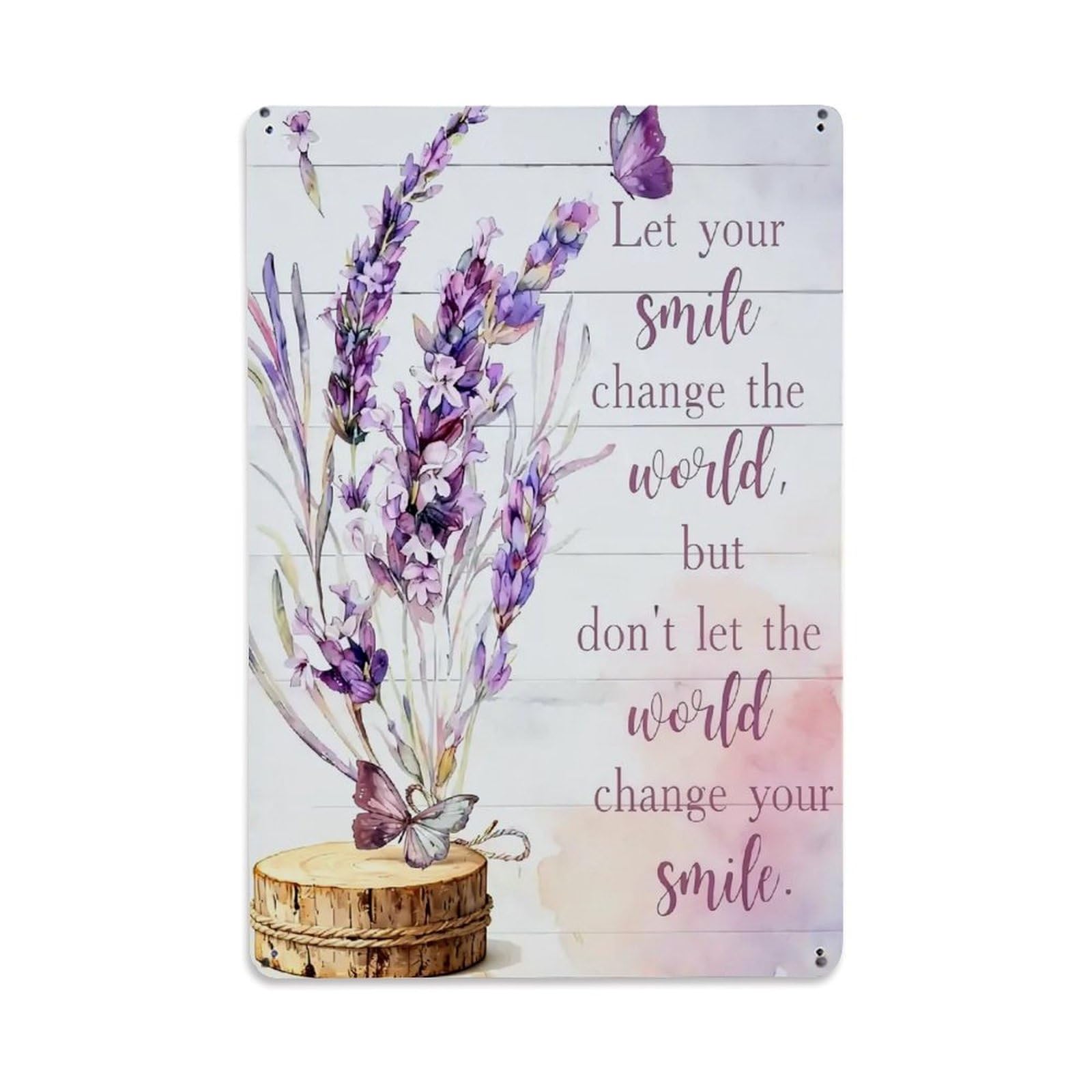Nestemfo Vintage Lavender Bouquet Inspirational Quote Art Tin Sign Metal Sign, Living Room,Bar, Home, Bedroom Wall Decor,Retro Metal Poster 8X12 Inches