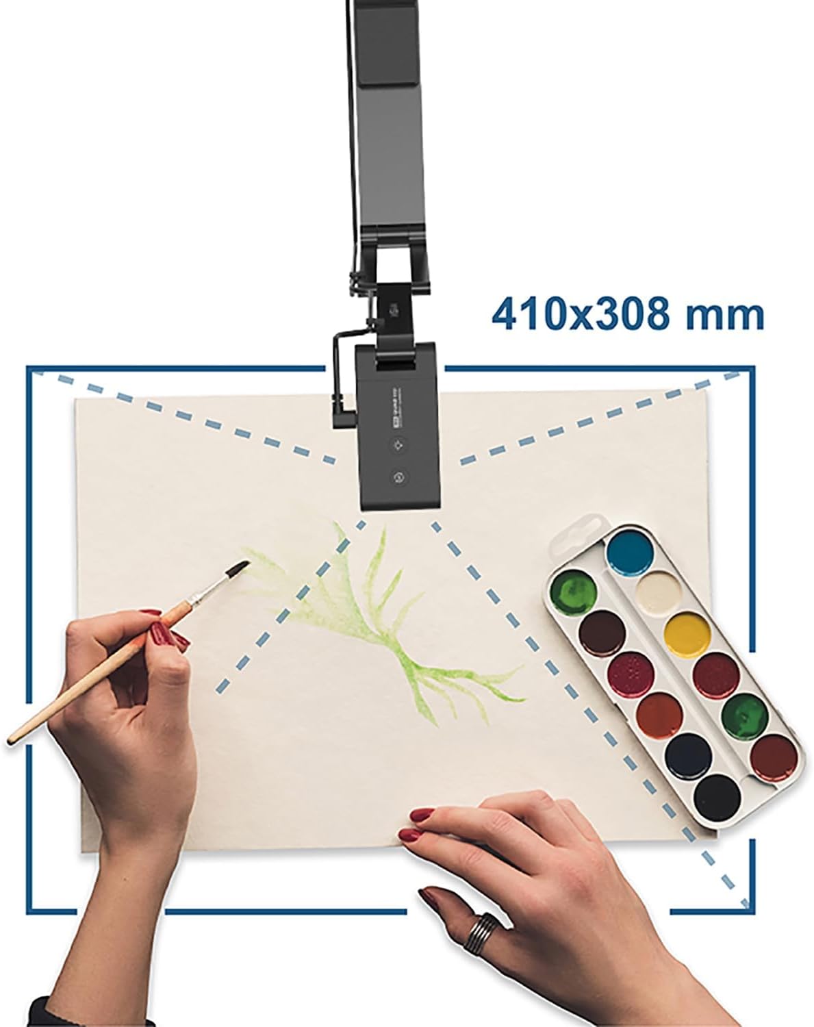 VS5 Document Camera for Teachers, USB Visualizer A3-Size, 2K Webcam with Microphone for Remote Teaching & Live Streaming-Windows, macOS, ChromeOS