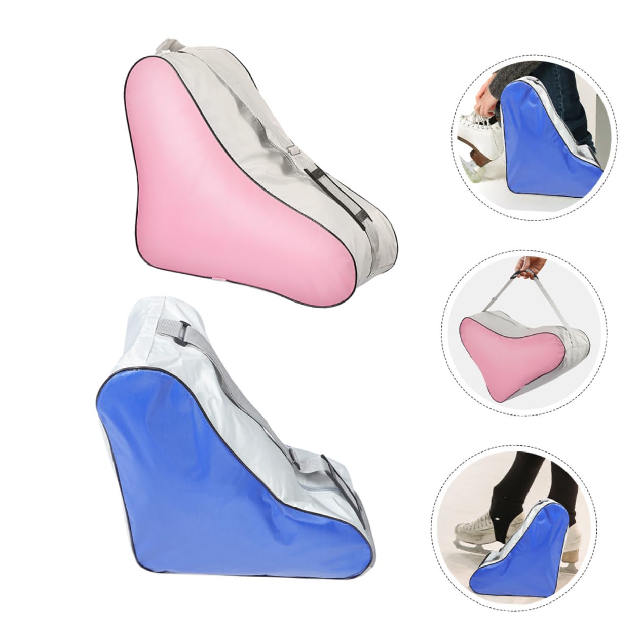 2 pezzi Borsa per Scarpe da Sport Zaino Triangolare Leggero e Resistente Custodia Capacità per Scarpe da Pattinaggio su Ghiaccio e Rotelle Protezione Rafforzata per Pattinaggio