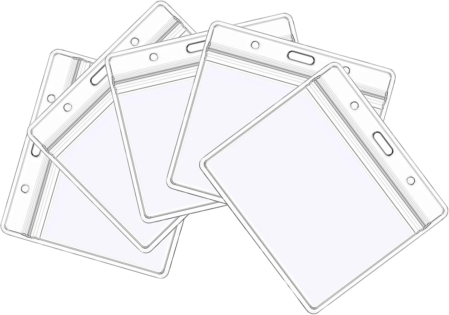 5PCS Plastic Card Holder,Clear Waterproof Plastic Badge Holders Name