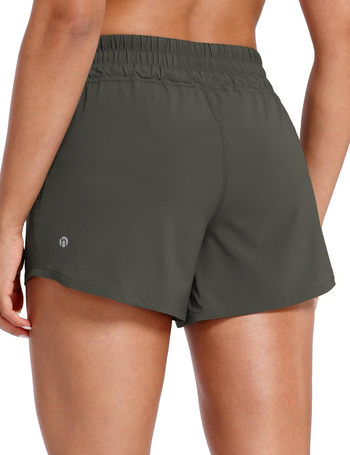 HeyNuts Agile Running Shorts for Women, High Waisted Athletic Shorts Lined Workout Shorts with Zipper Pocket 4"