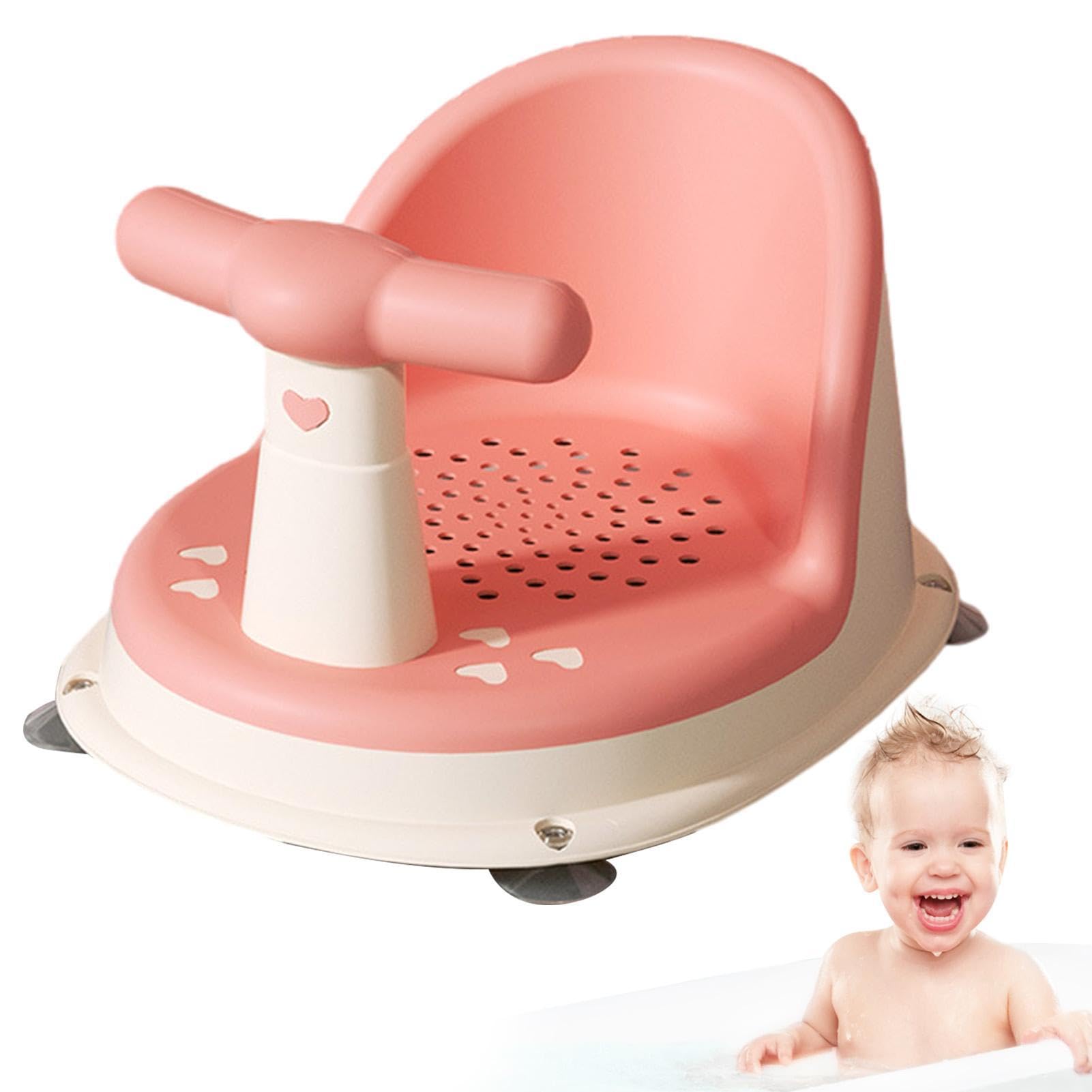 Asiento de baño para bebé, soporte plegable, bañera de bebé con fuerte succión diseñada por aerosol, asiento de bañera de bebé, asiento de ducha de bebé, silla de baño para bebé con respaldo