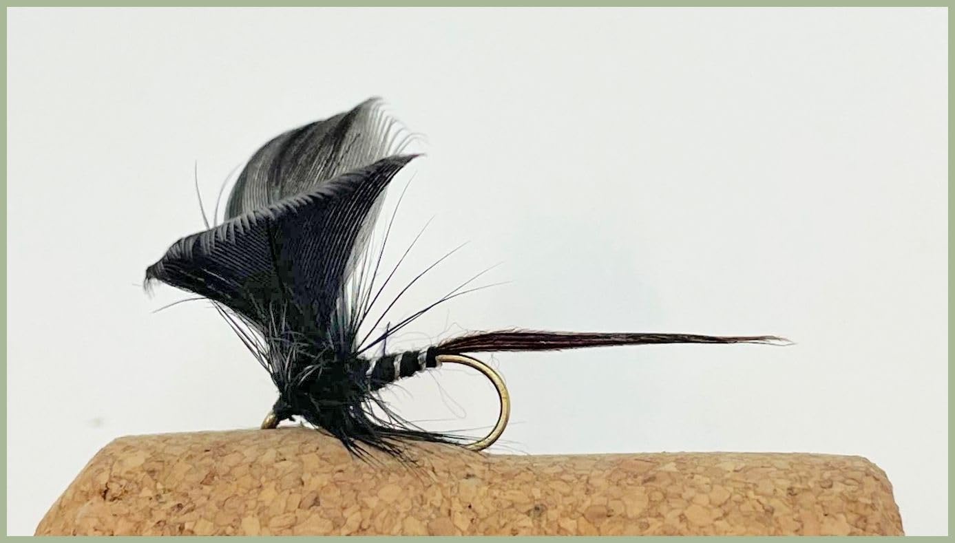 Drake Trout Flies Black Barbless - Size 10, Best Early Season Flies (12)
