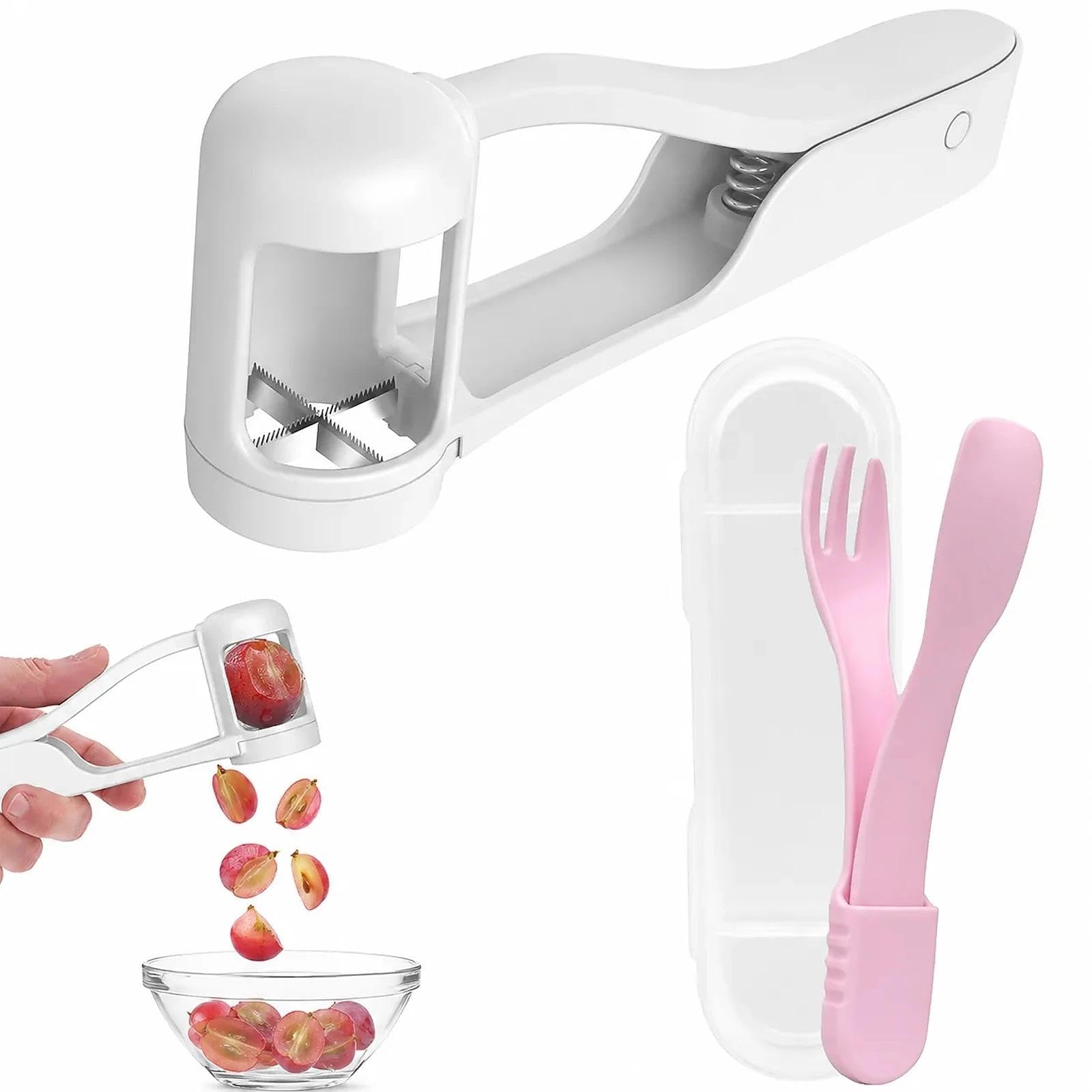 2Pcs Grape Cutter for Toddlers, Grape Slicer and Fruit Cutter