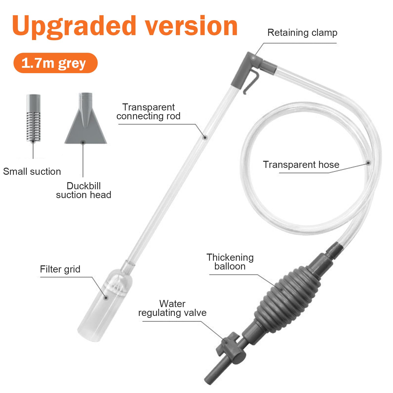 Kit Aspirapolvere Per Acquario Con Sifone - Pulizia Facile Di Ghiaia E Cambio Acqua | Senza Elettricità - Foto 9