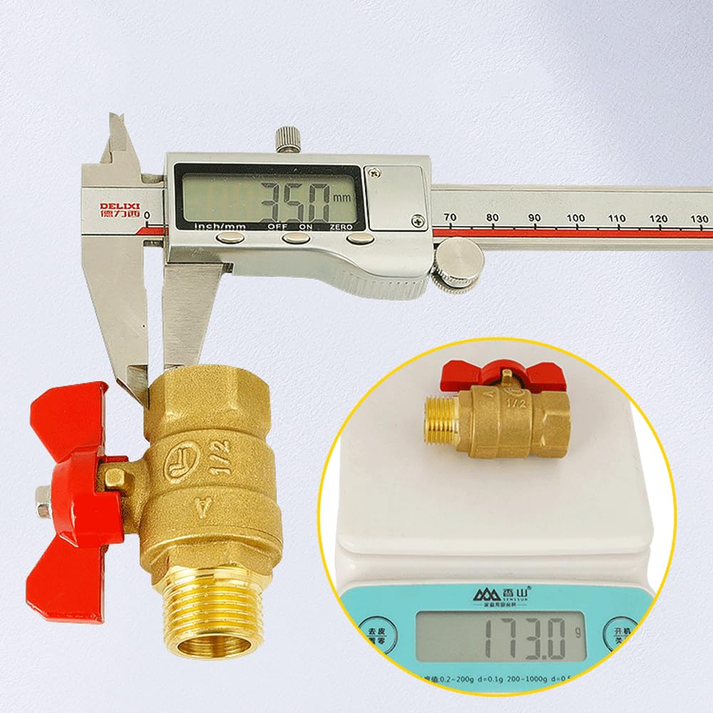 1/4" 3/8" 1/2" 3/4" wtyczka na gniazdo mosiężny zawór kulowy odcinający gaz paliwowy z czerwono-niebieskim uchwytem motylkowym przełącznik podgrzewacza wody (DN20 F-M niebieski)