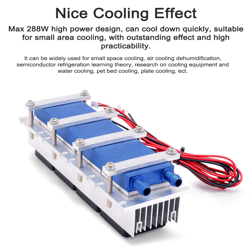 Enfriador Termoeléctrico Peltier de 288 W, de Refrigeración de Semiconductores de Bricolaje 12 V 30 A con Tamaño Compacto, Mano de Obra Fina, Amplias Aplicaciones para