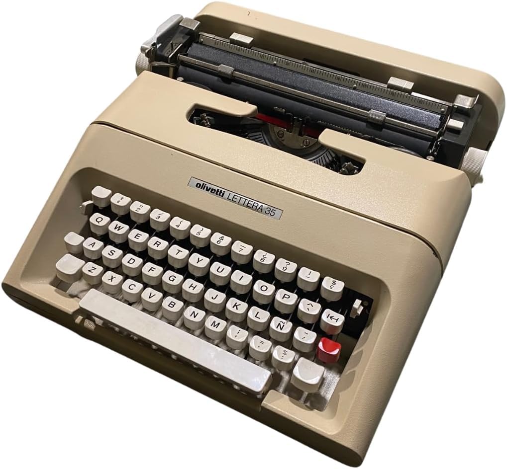 Macchina da scrivere Vintage Oliveti Lettera 35 - Tastiera in spagnolo rivista e funzionale ideale per il collezionismo - completamente funzionale