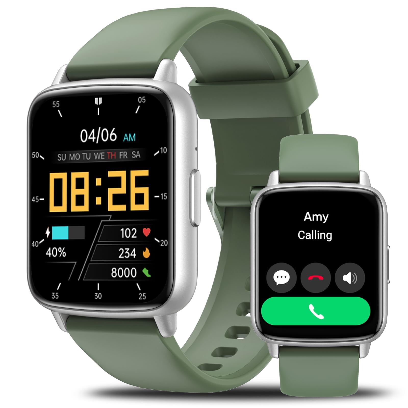 Smart Watches for Men Women with Call - Fitness Trackers with 24-Hour Heart Rate SpO2 Sleep Monitor 120+ Sport Mode iP68 Waterproof Smartwatch Compatible with iPhone Android Phones