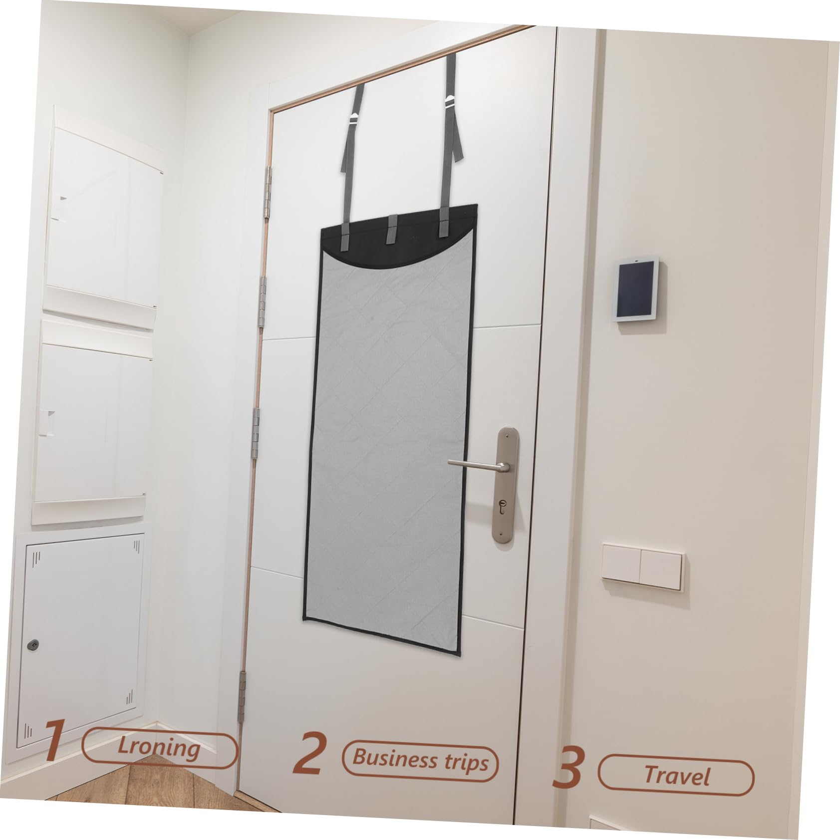 Hängende Bügelmatte für Tür und Reise, Faltbar, Verstellbar, 115x48 cm | Baumwolle, Polyester und Oxfordstoff, Hitzeschutz und Aufbewahrung, für Zuhause und Geschäftsreisen