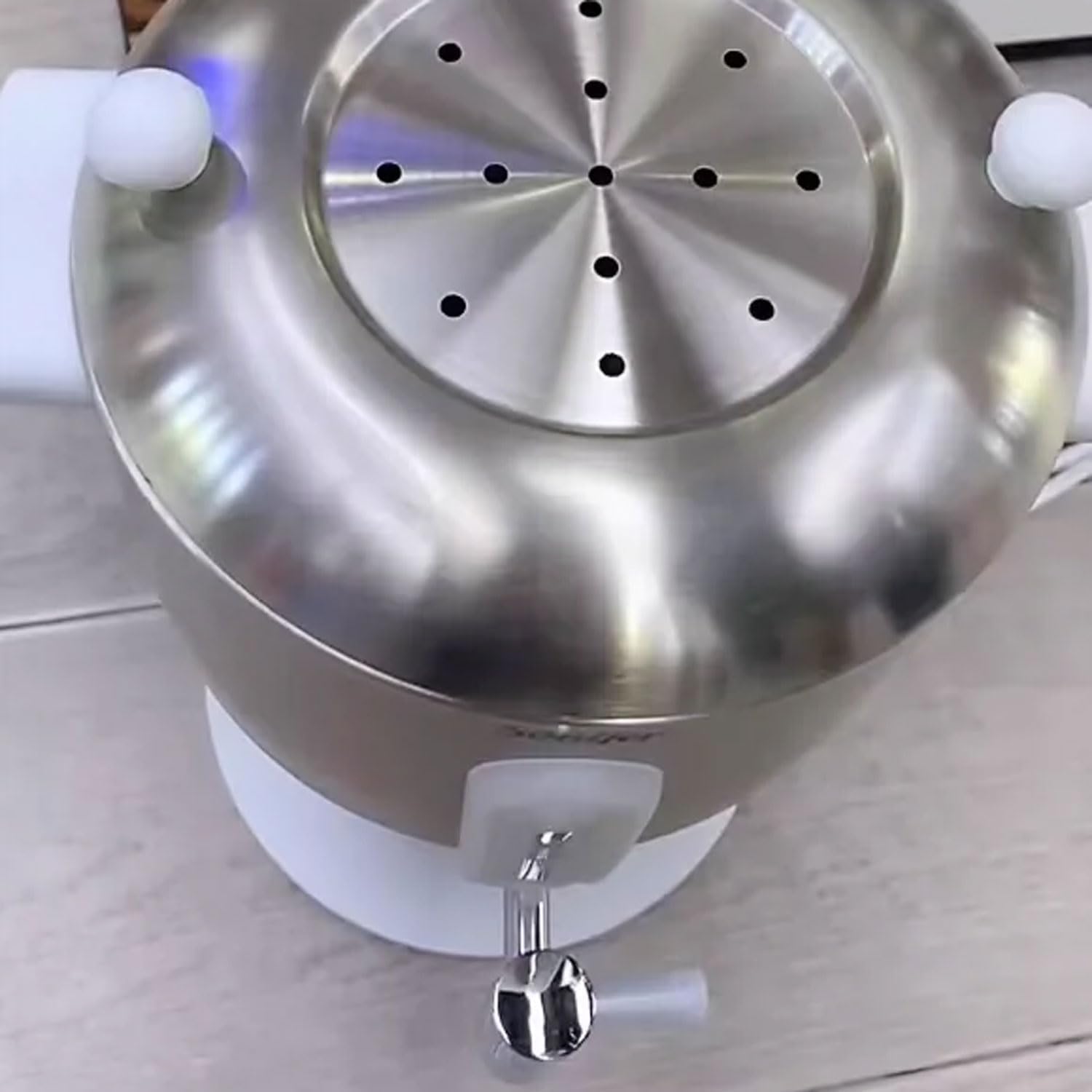 Samovar Turco Elettrico da 6 Litri - Bollitore A Doppia Pentola in Acciaio Inox con Infusore da 1500 W E Funzione di Mantenimento in Caldo per Una Preparazione del tè Perfetta. White