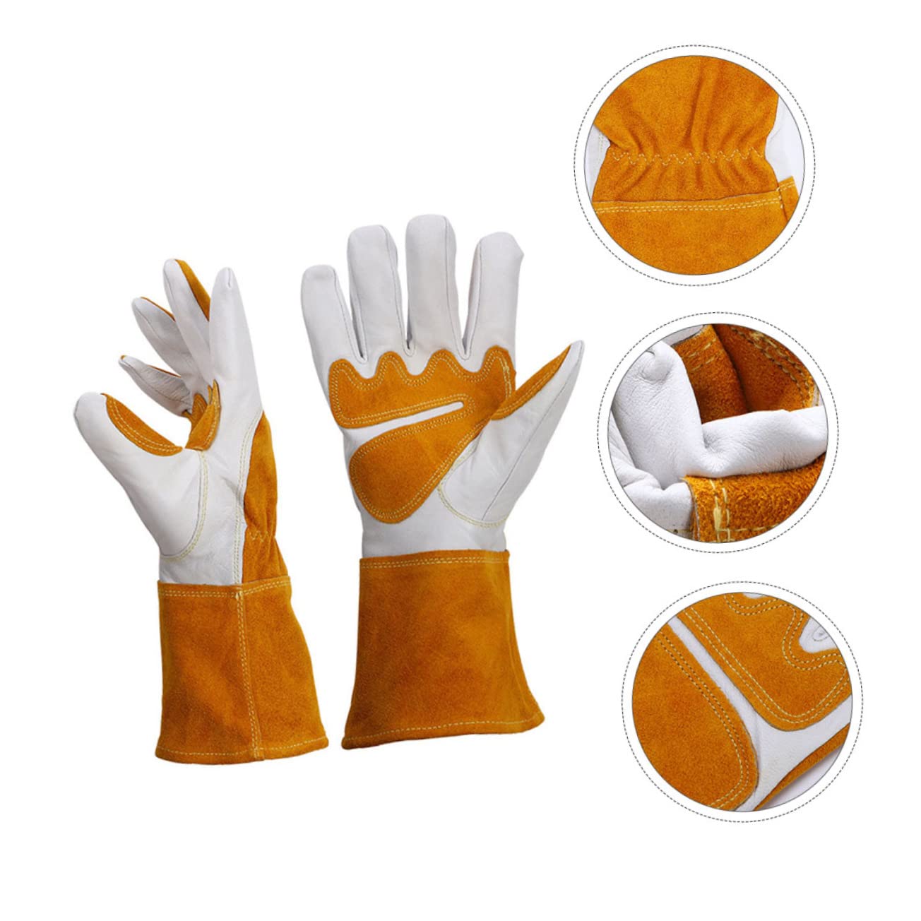Toddmomy Guantes De Jardinería De Piel De Oveja Guantes De Trabajo Ajustables Muñeca Para Trabajar Al Aire