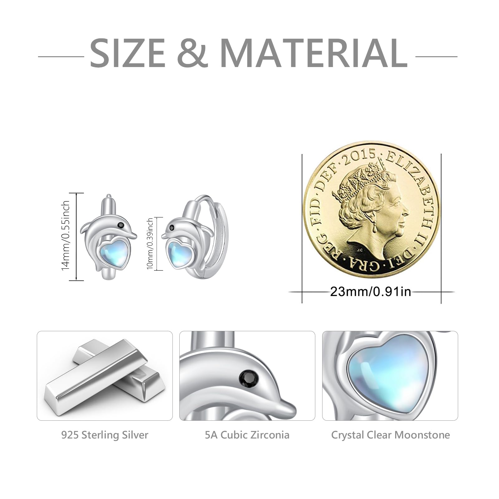REDSUN Einhorn/Koala/Faultier/Delfin Creolen Ohrringe Mädchen S925 Sterling Silber Ohrringe Huggie Koala Tiere Schmuck Geschenk für Damen Frauen Kinder Tochter Enkelin Mutter Geburtstag Geschenk