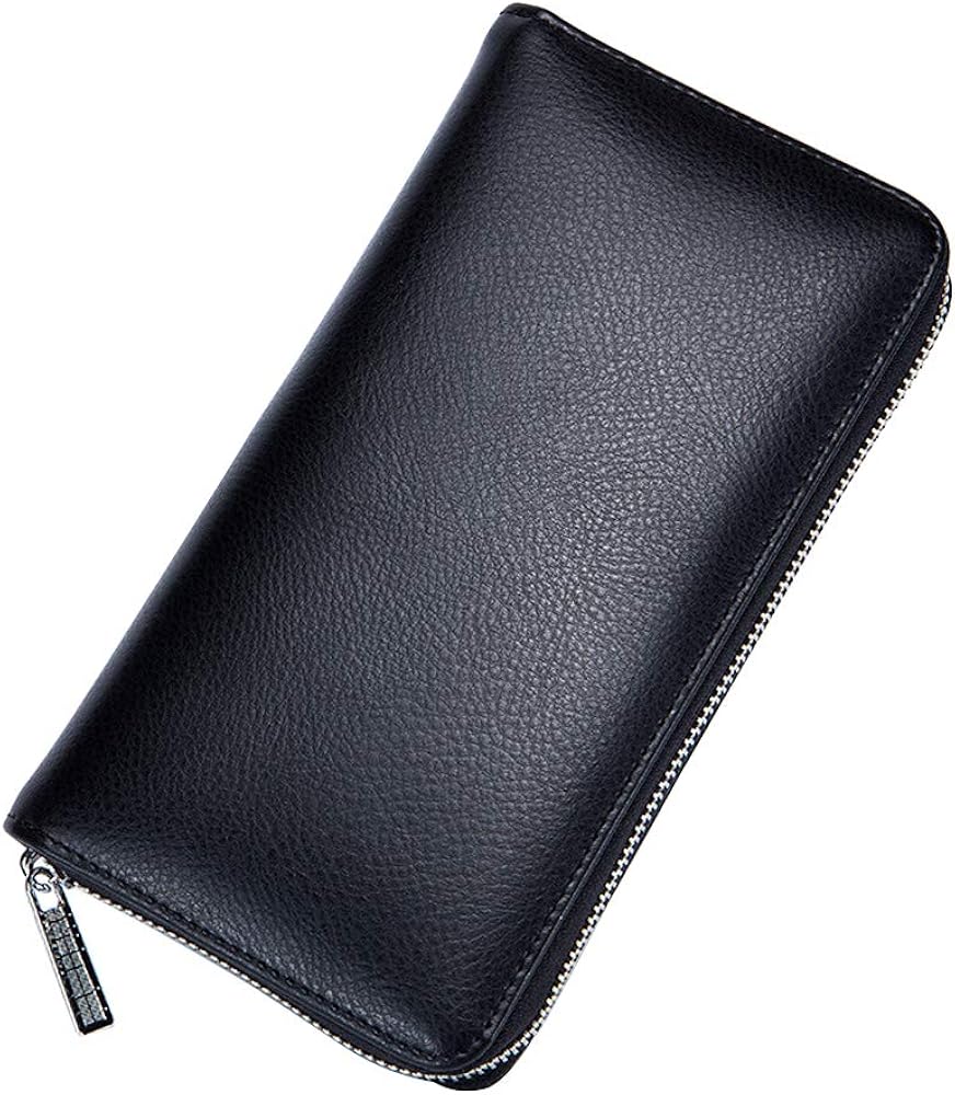 Leather Card Holder, Long Wallet Passport Bag, 36 Card Slots