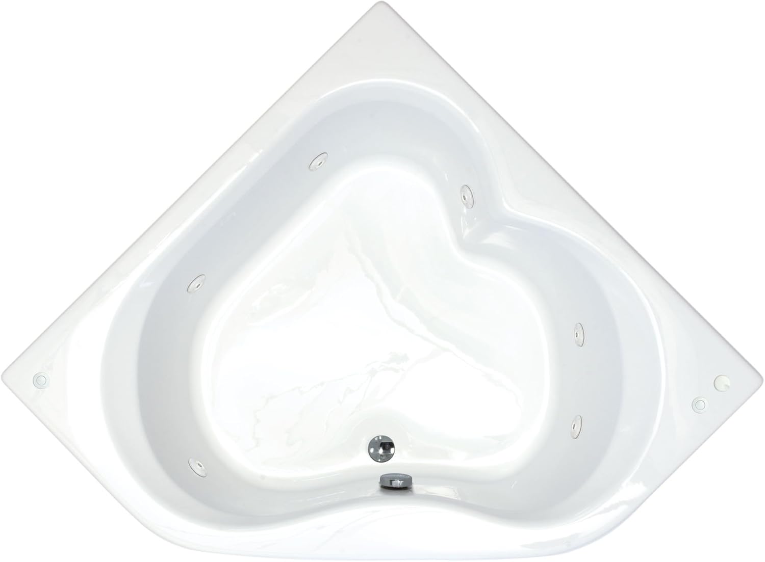 S6060CWR Tubs Cascade 60 by 60 by 23-Inch Corner Whirlpool Jetted Bathtub, White