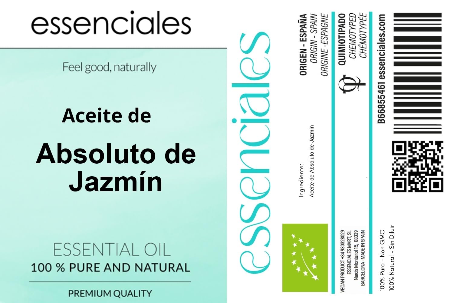 ESSENCIALES Olejek eteryczny z jaśminu 30 ml - 100% czysty i naturalny – zapach otoczki – idealny do dyfuzora, relaksu i aromaterapii