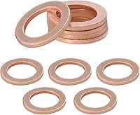 Wevdn 10-Pack 14mm Copper Oil Drain Plug Gaskets, Crush Washers for Mercedes OEM 007603-014106, Leak-Proof Replacement Seals