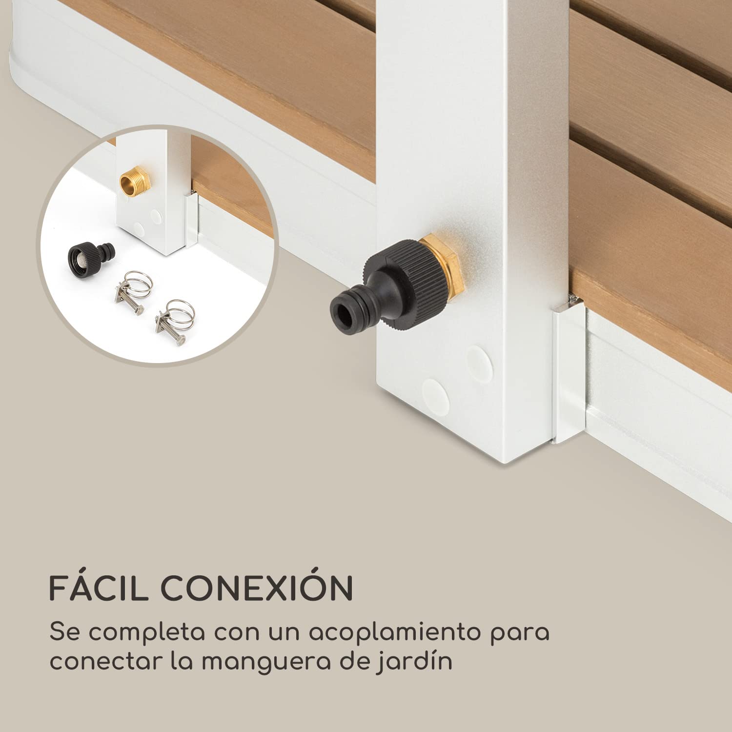 blumfeldt Kit de Ducha Portatil Exterior, Duchas para Camping y Jardín, Alcachofa Regulable, Kit de Ducha Exterior de Aluminio, Resistente Agua y Rayos UV para Piscina, SPA, Deporte y Jardinería