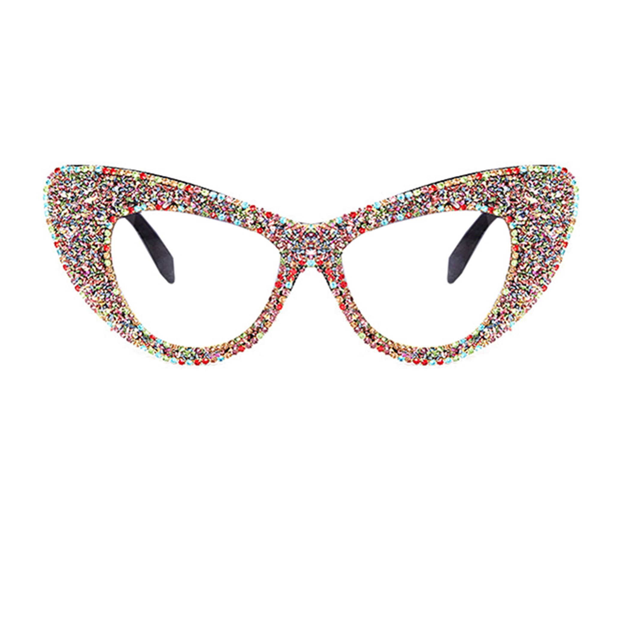 bullabulling Womens Blue Light Blocking Lens High End Designer Bling Bling Cat Eye Reading Glasses (color, 2.75)