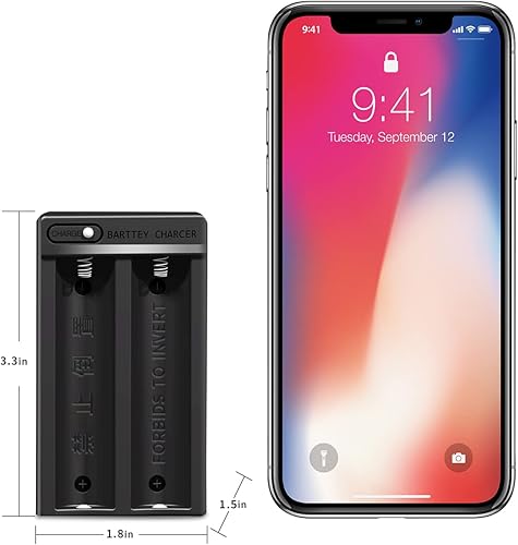 Miniatura 3 de Cargador de batería 18650 con 2 ranuras y linterna táctica, linternas superbrillantes de 5 modos para llevar diariamente al aire libre camping