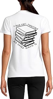 A Book Dies Every Time You Watch Reality Tv Shot - Camiseta de algodón para mujer, color blanco, blanco, S
