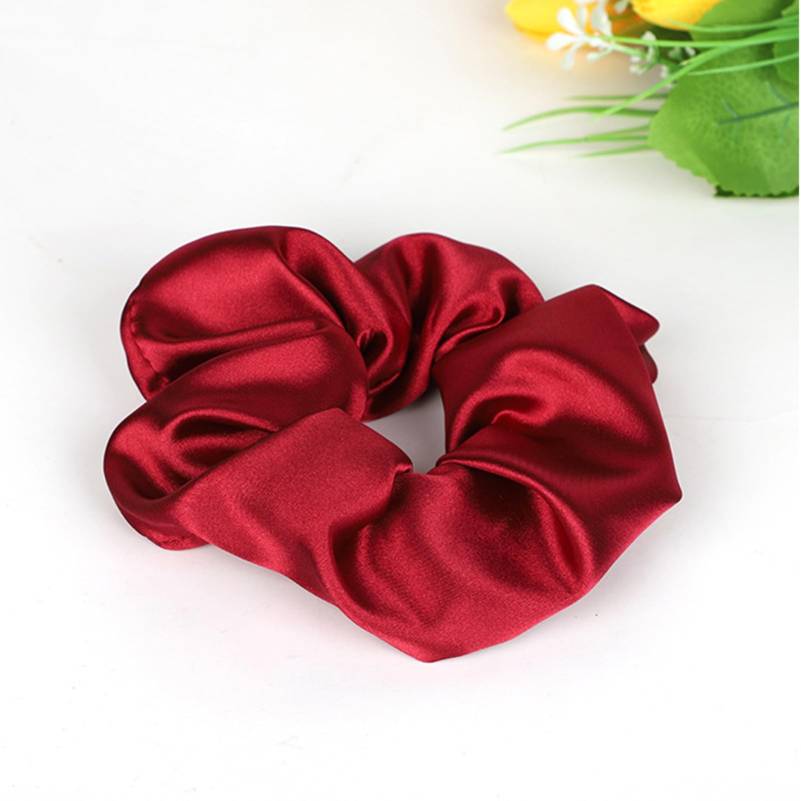 3 Pcs Scrunchies for Hair Ties Red Hair Bands Elastic Ponytail Holders, Hair Ties No Damage, Satin Scrunchies - Image 4